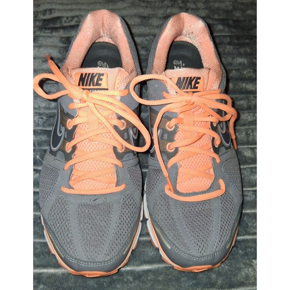 Nike Air Pegasus+ 28 Running Shoes Gray Peach Orange 443802-008 Women Size 10.5